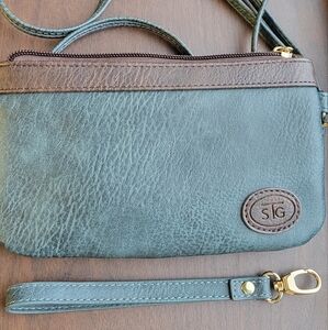 Save the Girls Cell Phone Touch Screen Crossbody / Clutch Purse Teal Gre…